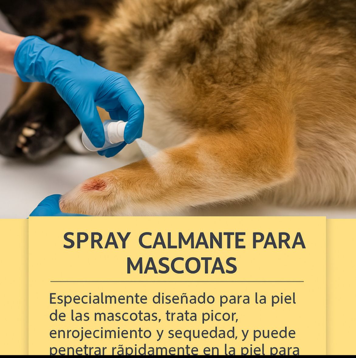 Spray para el tratamiento de la piel de mascotas